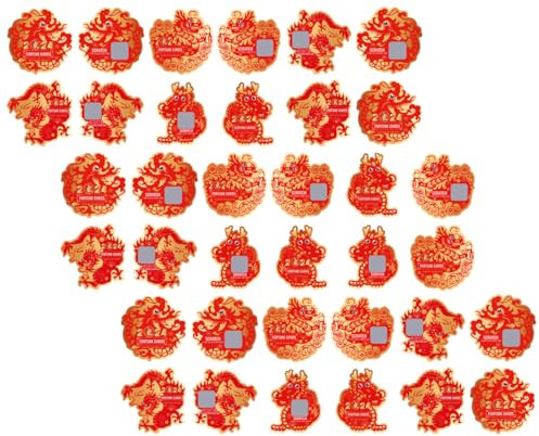64stücke Chinesische Neujahr Rubbelkarten Drachenjahr Glücks Karten Für Partys Geschenkideen Und Dekoration Festliche Rubbelkarten Für Frühlingsfest