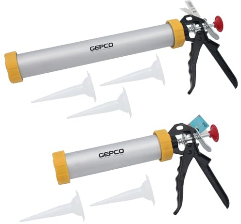 GEPCO Patronpistol 300 ml/600 ml silikonspruta, silikonpistol, patronpress, murbrukspress, fogpistol fogspruta, murbruksspruta fogar murbrukspistol 300 + 600 ml