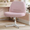 SONGMICS HOME Schneidersitz Stuhl, Schminkstuhl, Drehstuhl ohne Armlehnen, Schreibtischstuhl, breite Sitzfläche, modern, mit Kreuzfuß, höhenverstellbar, Wippfunktion, pastellrosa OBG046R01