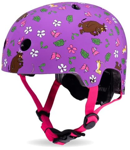Micro Scooters | Bike/Scooter Printed Deluxe Children's Helmet | Cycling Accessories | Adjustable Headwear | Boys & Girls | 48-54cm | Gruffalo Purple