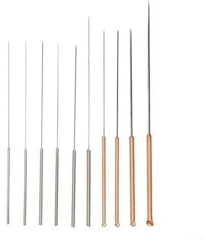 PETSTIBLE Ago per pulizia ugelli Acciaio inossidabile ad alta resistenza Argento/Oro 10 pezzi Pulitore per aghi elettrico, Ago per pulizia ugelli per testina di stampa