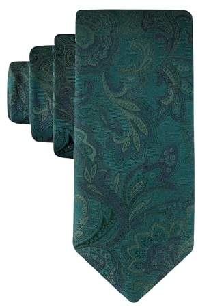 Tommy Hilfiger Men's Tonal Paisley Tie, Hunter Green, One Size