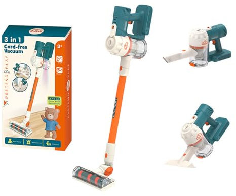 Staubsauger Spielzeug Kinder, Kinderstaubsauger mit Echter Saugfunktion und Zubehör, Staubsauger für Kinder, Putzset Für Kinder,Spielzeug Für Kinder ab 3 Jahren, Geschenke Für Kinder