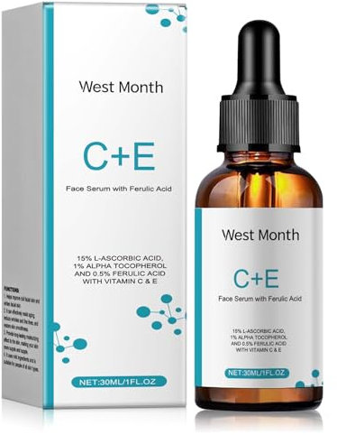 Vitamin C Serum Gesicht Hochdosiert Testsieger, Vitamin E Serum Gesicht, Mildes Gesichtsserum, Reduzierung von Falten, Straffere Haut, Kollagenaufbau, Feuchtigkeitsspendend, Brightening, Nicht Fettend