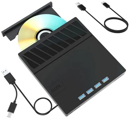 AYJYZHIAG unità Ottica Esterna USB 3.0 Tipo C 7 in 1 con Porta SD/TF Lettore CD/Dvd/BD -/+RW Masterizzatore e Lettore for PC Windows