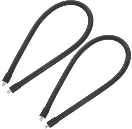SECFOU Braccio Flessibile a Collo D’Oca 50 CM in Metallo Doppia Filettatura 1/4 per Microfono da Tavolo Adattatore per Treppiede Leggero Asta di Prolunga per Streaming Live e