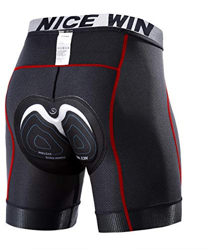 NICEWIN Ropa Interior de Ciclismo para Hombre Pantalones Cortos de compresión Acolchados en 3D MTB Bicicleta Bicicleta Motocicleta