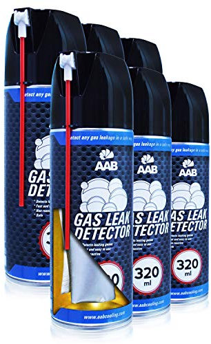 AABCOOLING Gas Leak Detector 320ml - Värdepaket - 6 st - Brännbar Gasmätare, Bärbara Gasdetektorsniffer, Gasanalysatormätare, Naturgasläckare Detektor, Kan Upptäcka Luft eller Gaser, Läcksökare