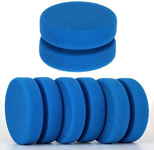 LUTER 4Pcs Paint Sponge Applicators, Double-Sided Round Artist Sponge Paint Brush for Painting, Arts and Crafts (3 Inch, Blue)