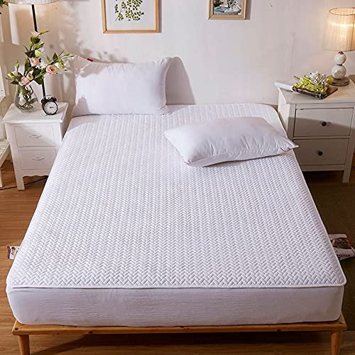 HAIBA Spannbettlaken Warmes Spannbetttuch Superweiches Bettlaken,Weiß,100x200cm+28cm