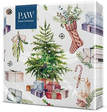 PAW Servietten 33 x 33 cm, 20 Stück - Weihnachten Zuhause