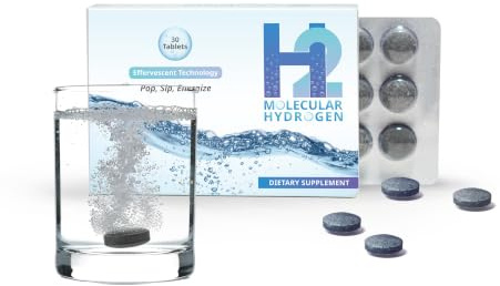 H2 Molecular Hydrogen Water Tablets 12 PPM – Effervescent Hydrogen Tablets for Drinking Water, Supports Healthy Hydration, Energy, and Metabolism – 30 Unflavored