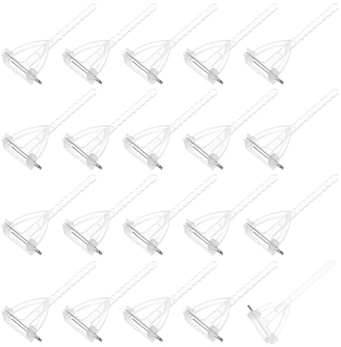 M METERXITY 20-Pezzi Spille di Sicurezza Boutonniere, Spilla Fiori Forma Triangolo Plastica Occhiello per Spilla Matrimonio/Sposo/Festa, Supporto Clip Sicurezza Forma T [6,5cm, Bianco]