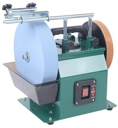 Smerigliatrice raffreddata ad acqua Affilatrice for coltelli elettrica da 240 W, 10 pollici, smerigliatrice da banco raffreddata ad acqua, macchina for affilare i coltelli a bassa velocità, motore in