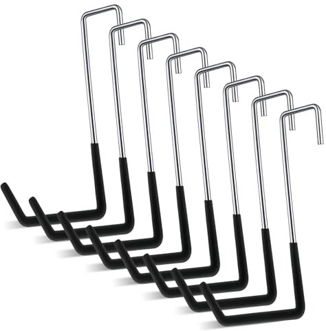 8 ganci robusti per travi da 19 cm, ganci da appendere, gancio per bicicletta, gancio da garage, robusto doppio gancio da parete, grande gancio a S per bicicletta, attrezzi da giardino, scala