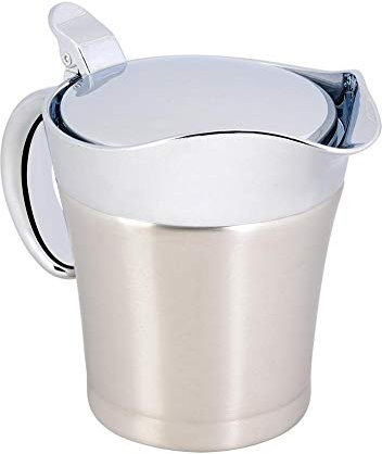LUNWJJIP Pot à Sauce Thermique en Acier Inoxydable 304 Double Paroi Isolée Saucière Pot de Service Pichet Seau for Jus Sauce Tomate Fournitures de Cuisine (750ML)(450ML)