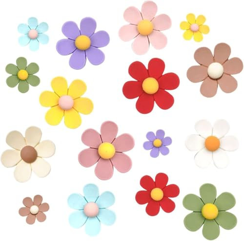 Flycppo Aimants Magnet Frigo 14 Pièces Aimant Frigo Fleurs,Magnet Marguerite,Aimants Décoratifs Frigo pour Réfrigérateur,Casier,Tableau Magnétique,Cuisine,Tableau Blanc,Bureau