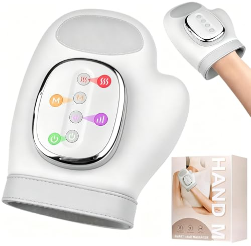 Massaggiatore Per Mani Riscaldato, Con Riscaldamento E Compressione, Massaggiatore Elettrico Portatile Mani, 3 Modalità, 5 Livelli, Allevia L'Affaticamento Delle Mani,Per Familiari Amici