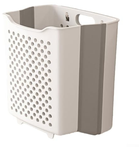 Cesto portabiancheria in plastica da parete, design di grande capacità, per un'organizzazione efficiente degli articoli per la casa (metri bianchi)