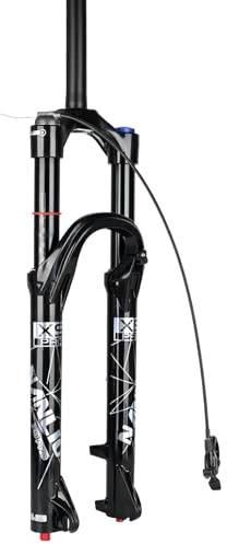 NANLIO X9 PRO Fourche de vélo à suspension 34 mm 26 27,5 73,7 cm Fourche de vélo Amortissement d'huile et de gaz Serrure de contrôle manuel 140/160 mm (X9 Pro Noir-29 Télécommande 140 mm)