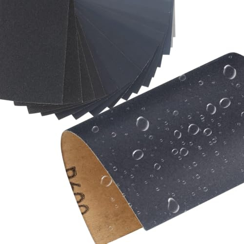 Tomoyuki Våtslipark 25st korn 600 slipark | Slipark för polering & slipning av bil, trämöbler, sten, lack, metall, glas – 22,9 x 9,9 cm