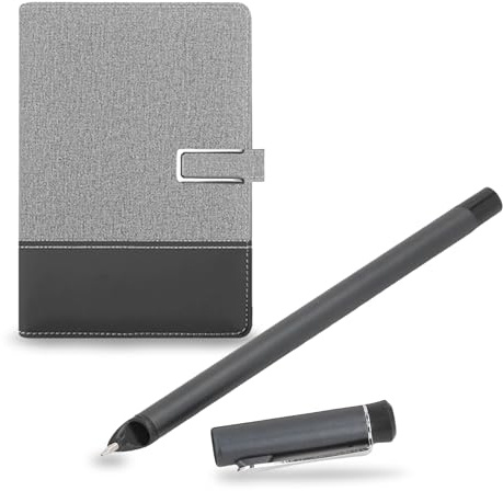 VBESTLIFE Smart Pen and Notebook, BT Smartpen Writing Set, Support OCR Recognition, Real Time Sync for Digitizing, Storing, and Sharing Paper Notes (Grey Black Patchwork)
