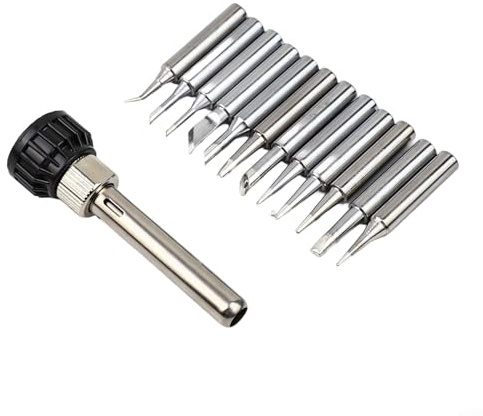 Set di punte per saldatore, 13 pezzi, 900M-T per stazioni 907, 933, 926, 937, 928, 941 con adattatore per manico, compatibile con C1151 C1152, placcate