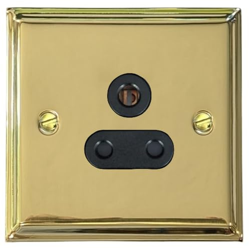 G&H DB59B Deco Plate Polished Brass 1 Gang Single 5 Amp Plug Socket