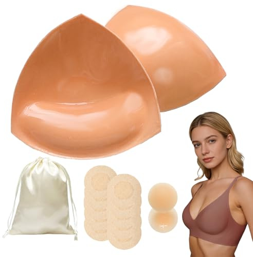 POMAMZ Double Sided Sticky Bra Inserts for Bikinis, A-D Cup, 1 Pair,M