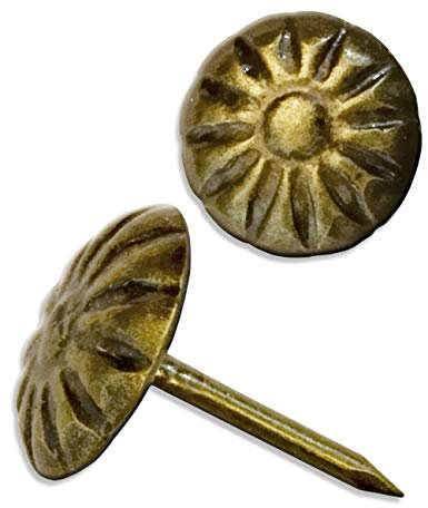 FUXXER® 100 Antik-Dekor Nägel, Zier-Kopf-Nägel, Polster-Nägel, Vintage, 11mm, bronze