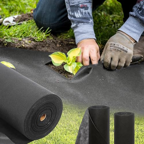 Toolerando Unkrautvlies, 48 m², 50 g/m² Gartenvlies Unkrautfolie Wasserdurchlässig Reißfest UV-beständig,30 x 1,6 m