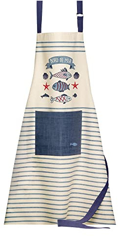 Winkler - Tablier de cuisine - Tablier de cuisine réglable - Tablier pour la cuisine - Tablier barbecue - Tablier 100% Coton - 72 x 85 - Bleu - New Pesk
