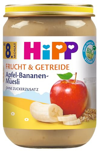 HiPP Bio Frucht & Getreide Apfel-Bananen-Müesli, 6er Pack (6 x 190g)