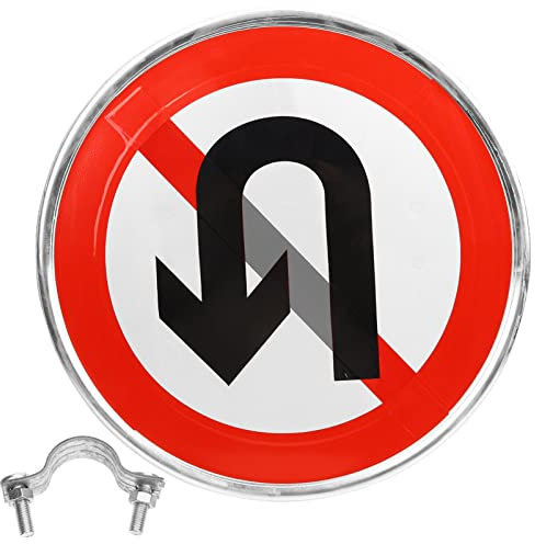 ULTECHNOVO Panneau Demi-tour Interdit Pour Allée Privée Signalétique Métallique Réfléchissant Résistant Aux Intempéries