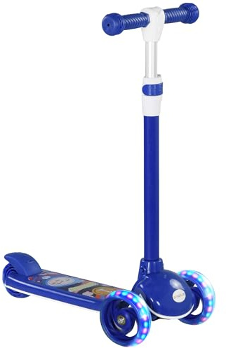 AIYAPLAY Patinete para Niños de 2-6 Años Patinete Infantil Patinete con 3 Ruedas Luces LED Altura Ajustable Carga 25 kg 52x29x63-76 cm Azul