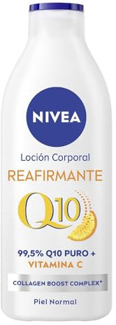 NIVEA Q10 Loción Corporal Reafirmante (1 x 400 ml), crema hidratante corporal 72h para piel normal, crema reafirmante corporal con Collagen Boost Complex, Vitamina C y Q10 puro