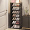 Schuhregal mit 8 Ebenen, 16–20 Paar, Platzsparend Schuhablage Schuhregal Schmal, stabiles Schuhschrank Schuhaufbewahrung Shoe Rack Schuh-Organizer für Flur, Eingang, Wohnzimmer, Schlafzimmer Schwarz