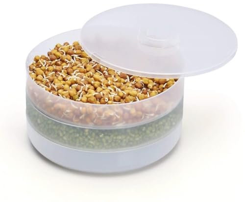 Sprout Maker Germinator, 2 Compartments - Sprouter for Grains, Seeds, Beans, Chick Peas, Organic Sprouting Trays