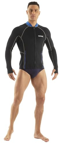 SEAC Lover Super Stretch långärmad neopren jacka med dragkedja framtill för snorkling, simning, surfning, kanot och vattensport