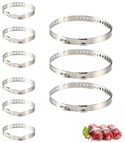 9 Stück Edelstahl Rouladenklammern Set, mit Grillspießen Fleischnadeln Größenverstellbar für Fleisch Fingerfood Drehspieß, Ideal für Grillen Partys Küche Vielseitig