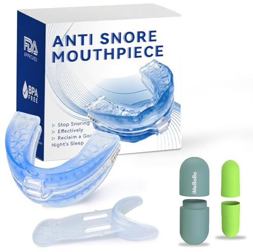 Umllpet Anti-snarkstopp, snoring lösning med öronproppar, effektiv snarkstoppanordning, tvättbar och återanvändbar snarkskena för alla muntyper