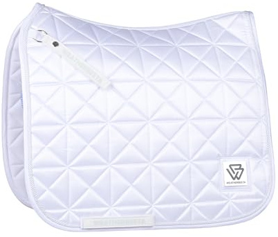 WeatherBeeta Satin Luxe Air-Tec Quilted Dressage Saddle Pad, White, Large