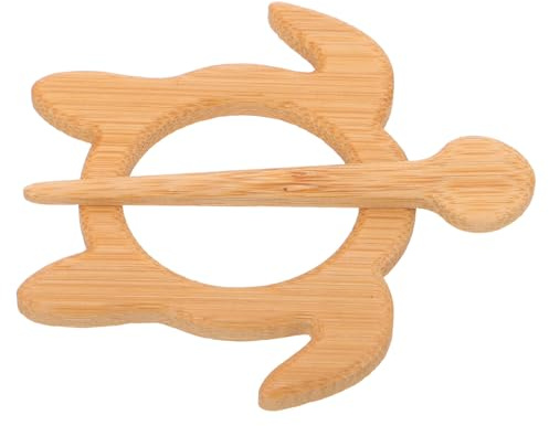 BESTonZON Broche en Bois Tortue Décorative pour Pull et Cardigan, Épingle à Vêtements Animalière Naturelle, Accessoire Femme Original pour Écharpes et Usage Quotidien, Finition Polie