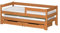 WNM Group Kinderbett Ausziehbar JULA mit Rausfallschutz und Matratzen - Bett mit Schubladen und Lattenrost - Ausziehbett für Jugendliche - Jugendbett - Teak -160x80/150x70 cm