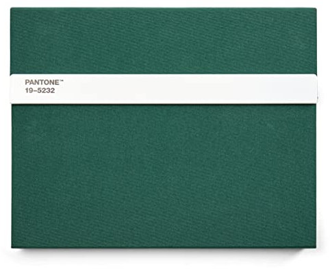 Pantone Notizbuch liniert, mit Stift und Lineal, 160 Seiten, Außenbemaßung LxBxT 240 x 190 x 20 mm, Dark Green 19-5232