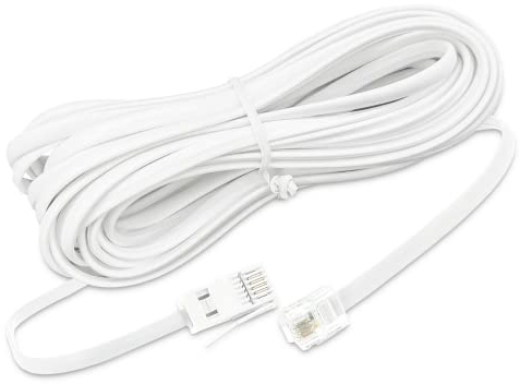 Telefonkabel, 5 m BT BS6312 kontakt till RJ11 ADSL modem hanpluggkabel, vit förlängningssladd för fast telefon, modem, fax