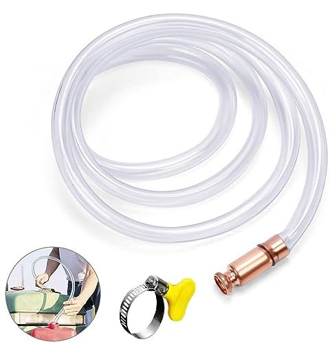 Pompa di Trasferimento Shaker Sifone Automatica, 1.8M Pompa Travaso Liquidi per Gasolio, Tubo Autoadescante per Benzina/Diesel/Acqua