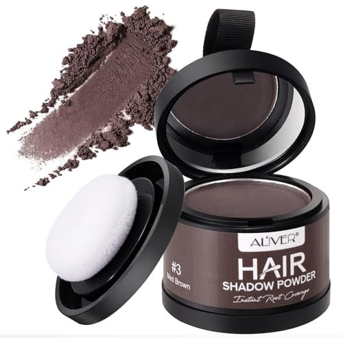 Retoca Raíces de Polvos, 4g Sombra para el Cabello, Polvo para Cubrir las Sombras para el Cbello, Uso para Rellenar el Cabello Debilitado (Marrón medio)