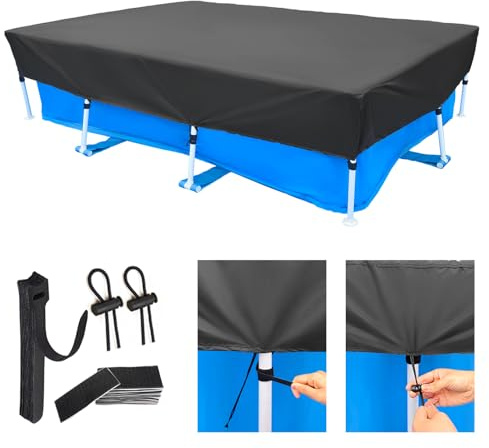 260x160 cm Bâche de Piscine rectangulaire 2.60 x 1.60 m Bâche de Couverture pour Piscine Anti-Pluie - Anti-poussière Résistant aux UV Anti