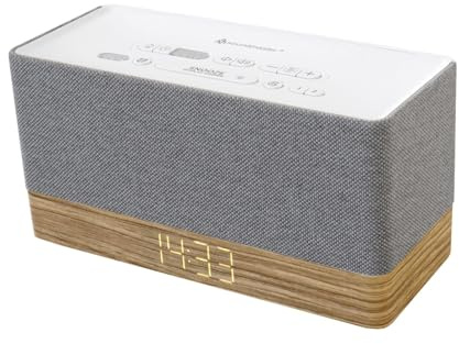 soundmaster UR630WE Klockradio FM Bluetooth, AUX, FM Väckningsfunktion Grå, Brun